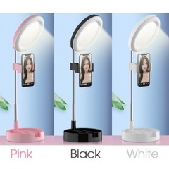 鏡付きLEDリングライトミラー　の画像