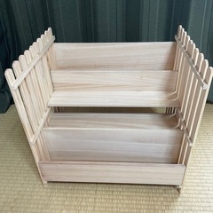絵本棚　飾り棚　天然木(桐)　無垢　