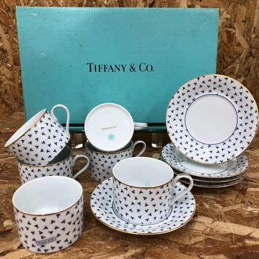 Wa545 　TIFFANY　ダンシングＴ　カップ＆ソーサー（5客）＋ココット（1）