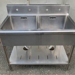 業務用 2槽シンク 幅1000×奥600×高さ800+150(