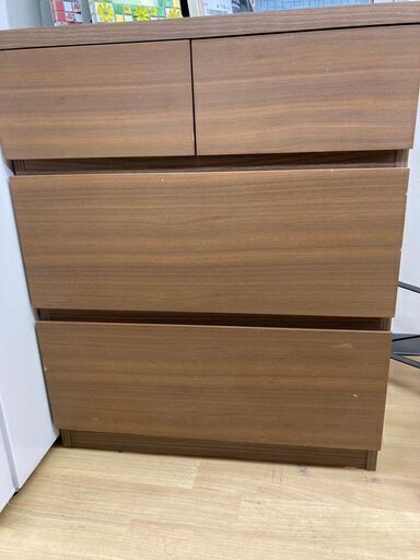 【レガストック江東店】木製 3段チェスト タンス 箪笥 ブラウン