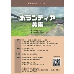 久しぶりのボランティア募集です！！力を貸してくれませんか