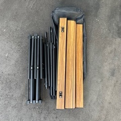 （決まりました）アルミウッドテーブル　キャンプや庭先などで是非の画像