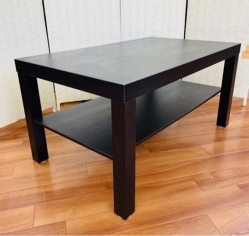 【受付再開！】埼P◇IKEA イケア ローテーブル LACK 14729 センターテーブル ブラックブラウン 木目