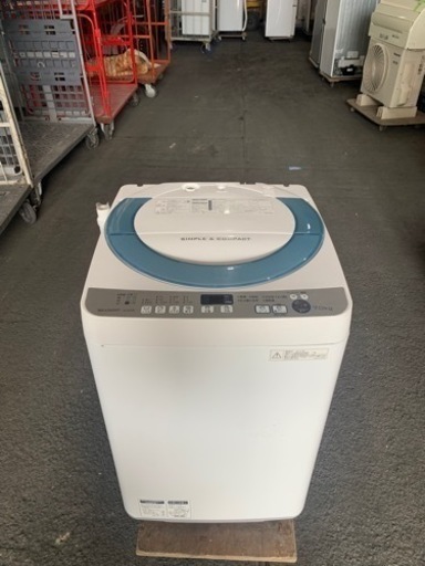 北九州市内配送無料　保証付き　シャープ SHARP ES-GE70R-A [全自動洗濯機(7.0kg) ブルー系]