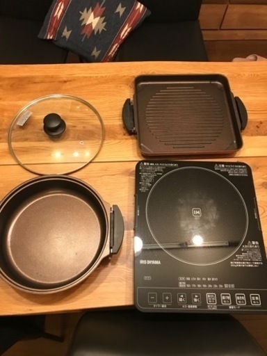 アイビスオーヤマ　IHクッキングヒーター 鍋焼肉プレートセット
