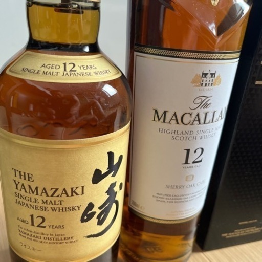 山崎12年1本macallan12年1本箱付???價格直下