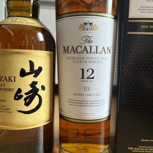 山崎12年1本macallan12年1本箱付???價格直下