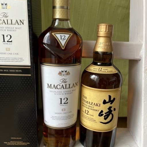 山崎12年1本macallan12年1本箱付???價格直下
