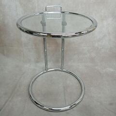 テーブル サイドテーブル 天板ガラス 高さ調整可能