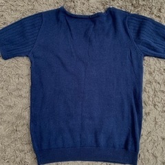 サマーニット　オフィスカジュアル　ネイビーの画像