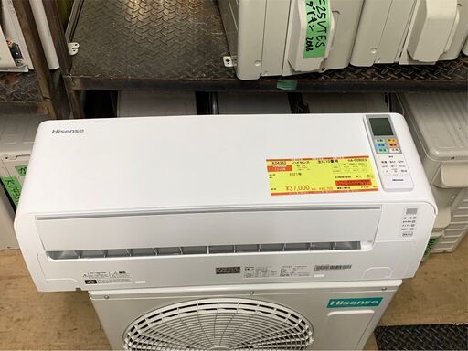 K04362　 2021年　ハイセンス　中古エアコン　主に10畳用　冷房能2.8kw/暖房能力3.6kw