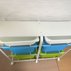 キャスターつき 3段 おもちゃ収納の画像