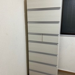スリムたんす　8段ハイチェスト　スライドレール　ソフトクローズ