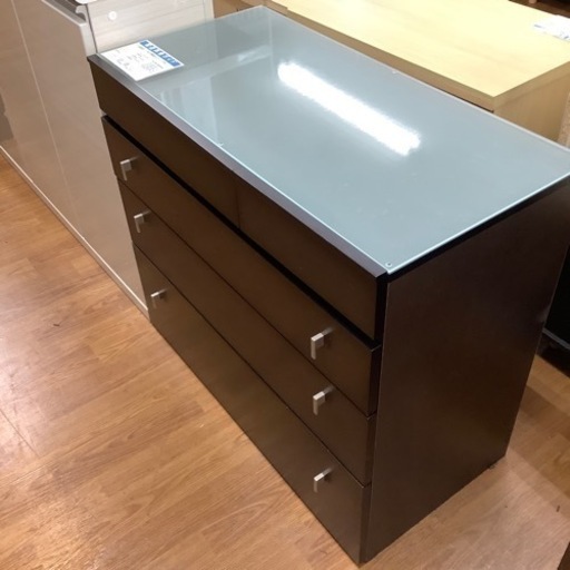 ガラス天板4段チェスト【トレファク 川越店】