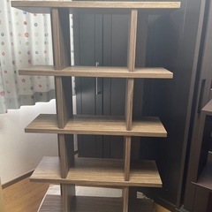 美品 本棚 飾り棚 ミドルブラウン