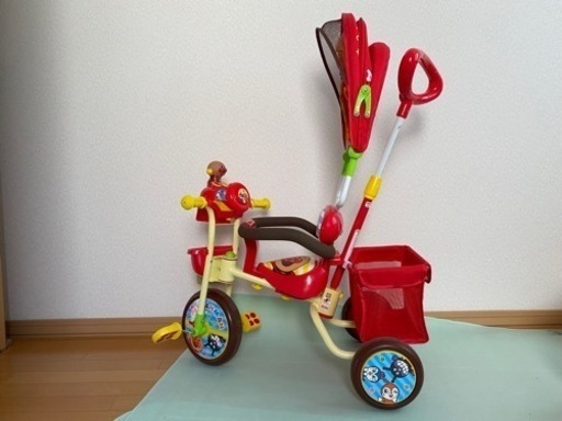 【美品】アンパンマン 三輪車　デラックス２