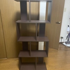 ダークブラウン 本棚 飾り棚