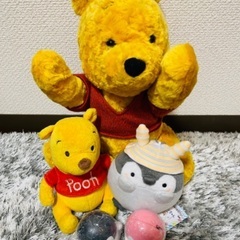 プーさん　コウペンちゃん　ぬいぐるみ5点セット