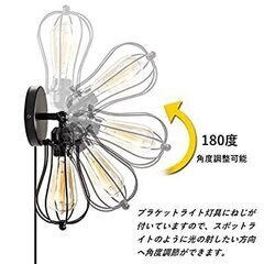 Lightess ブラケットライト レトロ ウォールランプ コンセント式 壁付け照明 工事不要 180°角度調節 調光スイッチ付き 玄関ライト アンティーク調 北欧 工業系 ダイニング リビング 居間 カフェ 寝室 ブロンズ 階段照明 門灯 E26口　卸ます　転売OK　　倒産品　まとめ売り　ネット商材　アマゾン引き上げ商品　メルカリ　副業　フリマ 　賞品　景品　コンペの画像