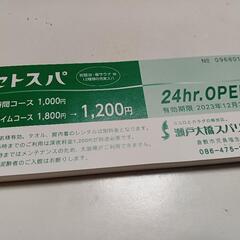 瀬戸スパの割引券です。