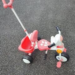 三輪車 無料で譲ります  かじ取り手押し棒付きの画像