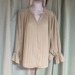 699.ROPE' PICNICスタンドフリルプリーツブラウス☆