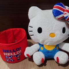 ハローキティ【新品】バスケット付きぬいぐるみ！サンリオ市販品の画像