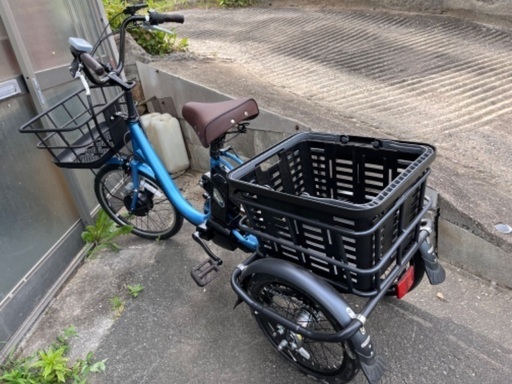 値下げしました！ 三輪　電動アシスト自転車　ブルー　ほぼ未使用