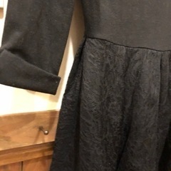 DURAS黒レースドッキングフレアスカートVカットドレスワンピースチュニックの画像