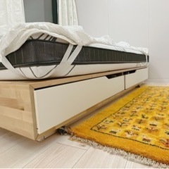 IKEA MANDAL マンダール ダブルベッド 収納、マットレス付き