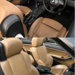【BMW E46】330Ci カブリオレ Mスポーツ ・後期型・本革シート・内装ベージュ・社外ナビ・Bluetooth・ETC・ローダウン　　の画像
