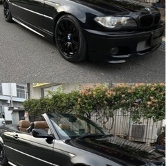 【BMW E46】330Ci カブリオレ Mスポーツ ・後期型・本革シート・内装ベージュ・社外ナビ・Bluetooth・ETC・ローダウン　　の画像