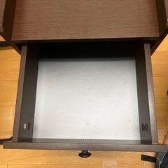サイドテーブル(ブラウン、引き出し付き)の画像