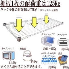 メタルラック　ステンレス　幅120センチ　奥行き45センチの画像