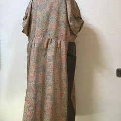 着物リメイク　大島紬のチュニックとポシェットの画像