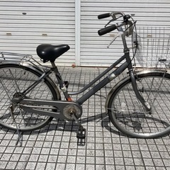 【26インチ自転車】LEDオートライト付　変速なし　チェーン、前...