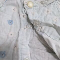 ガーゼ　綿　パジャマ　ダブルガーゼ　前開き　プラスナップ　綿100%　60 70 80の画像