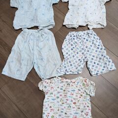 ガーゼ　綿　パジャマ　ダブルガーゼ　前開き　プラスナップ　綿100%　60 70 80の画像