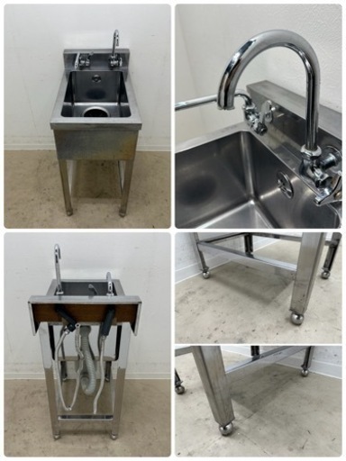 ステンレス　業務用　１槽シンク流し台　蛇口付き　店舗　飲食店　W４００ｘD６００ｘＨ８００ｍｍ