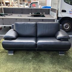 ▼値下げ▼2人掛けソファ 大塚家具 ラブソファ エルエス リュクス 革ブラック色  #R-887C 参考価格498,000円 ソファ そふぁ ?自社配送時?代引き可?※現金、クレジット、スマホ決済対応※【送料に設置込】