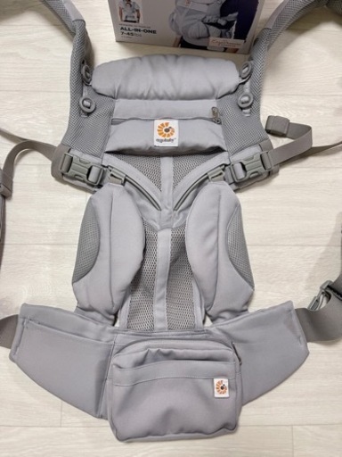 超美品　エルゴベビー (Ergobaby) 抱っこひも ベビーキャリア オムニ360 クールエア/グレー 