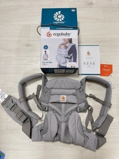 超美品　エルゴベビー (Ergobaby) 抱っこひも ベビーキャリア オムニ360 クールエア/グレー