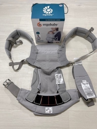 超美品　エルゴベビー (Ergobaby) 抱っこひも ベビーキャリア オムニ360 クールエア/グレー 