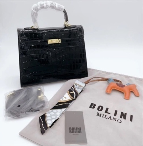 定価32万円 新品未使用 ボリーニ ケリーバッグ ハンドバッグ 2way 本革 ブラック