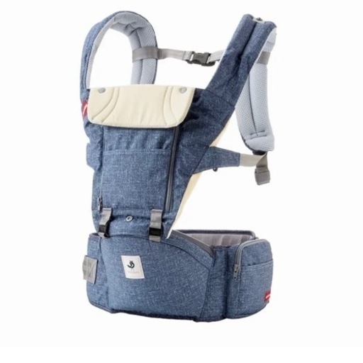 ミキハウス×ポグネー抱っこ紐　ベビーキャリアインディゴブルー