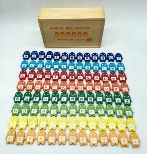 中古■ABCブロック■ブロック■木製■104ピース■８色