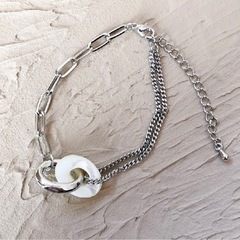 新品未使用　feu  華奢チェーンモチーフブレスレット　シルバーの画像