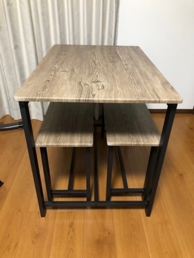 ①【数量限定】テーブル＆ベンチ３点セット(屋内用)【商談成立】