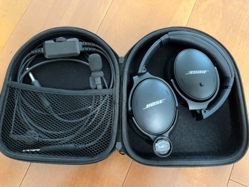航空機用ヘッドセット（BOSE QC45とOSEI Crystal Mic）